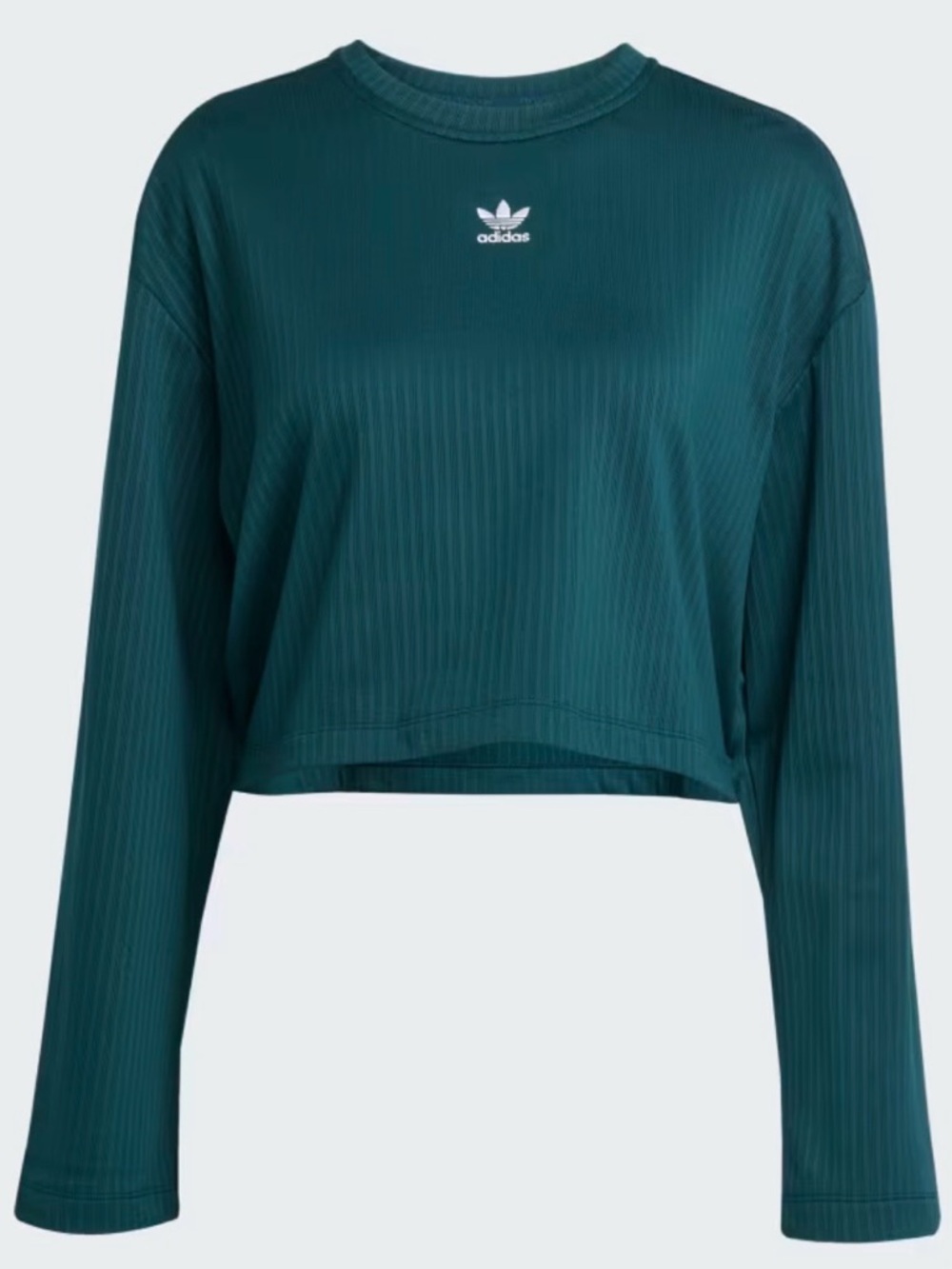 NWT Adidas Essentials Winterized Wide Rib Long Sleeve Size Small Aurora Ivy